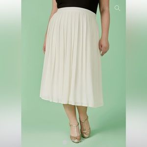 Modcloth Every Vow and Again Pleated Midi Skirt
